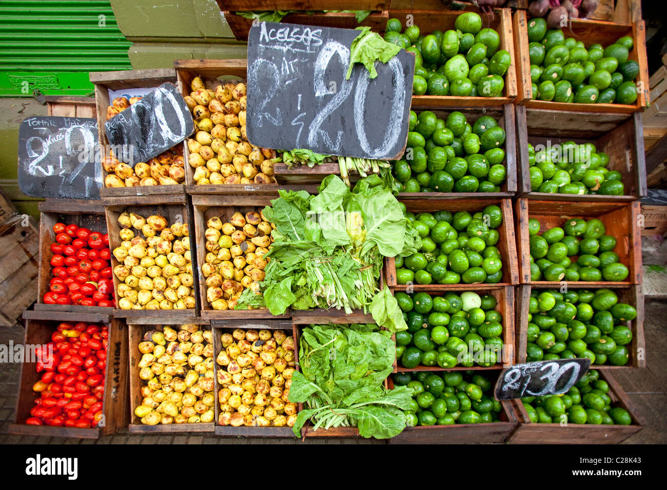 Fruit market on a street of Montevideo, Uruguay Stock Photo, Royalty