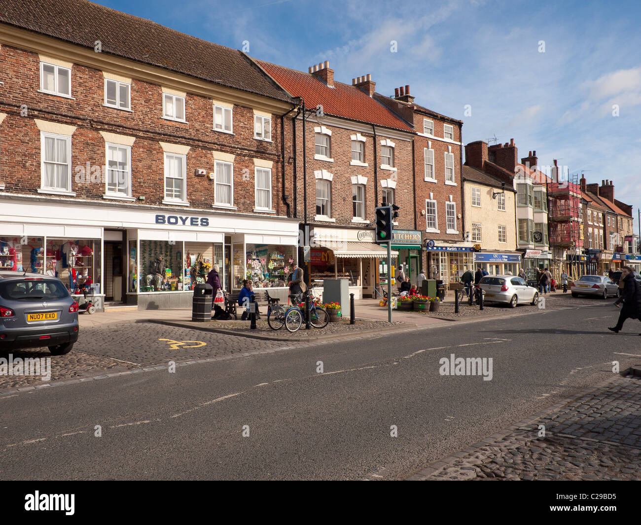 The High Street of the market town of Stokesley North Yorkshire on a