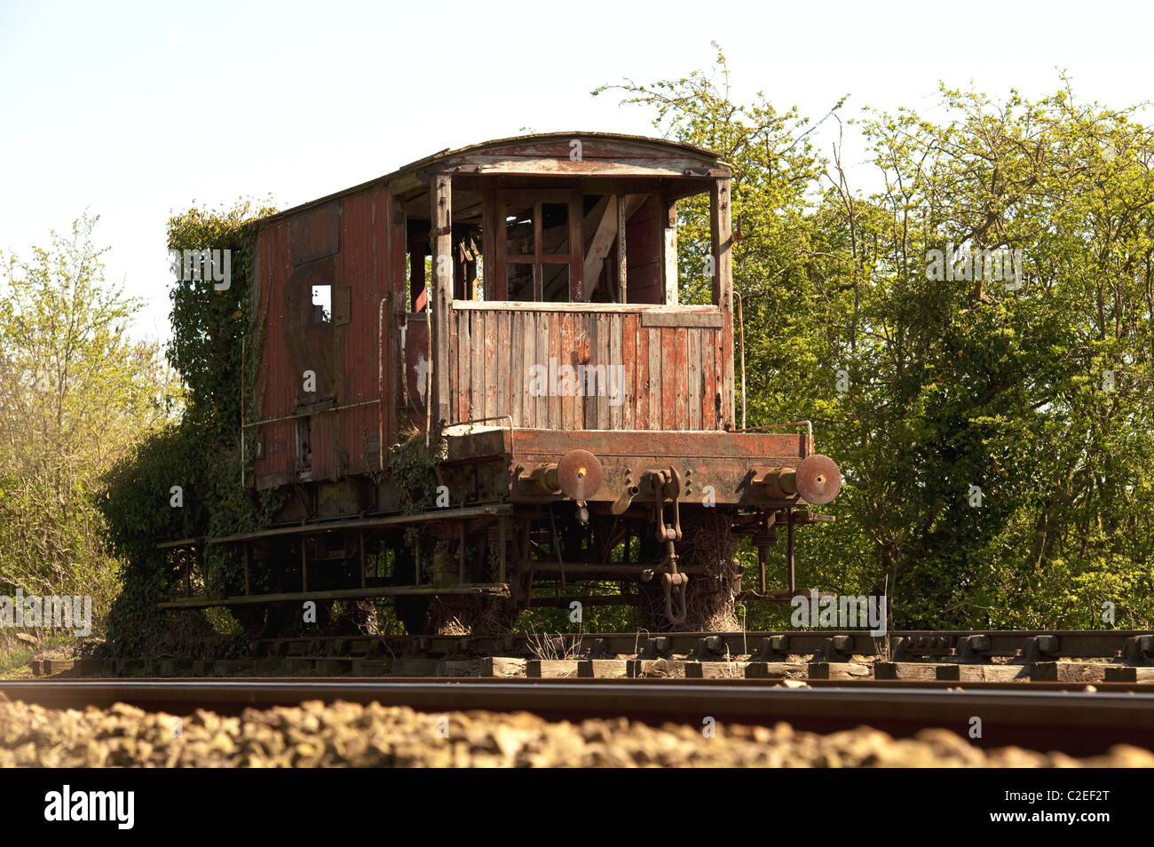Old British Rail Brake Van Stood In The Sidings At Ancaster Sation