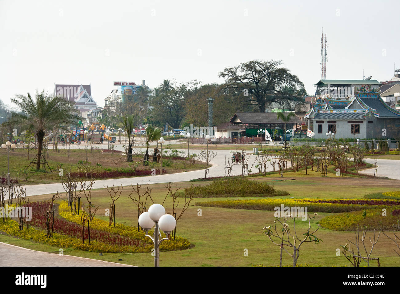 Chao Anouvong Park, Vientiane, Laos Stock Photo, Royalty Free Image