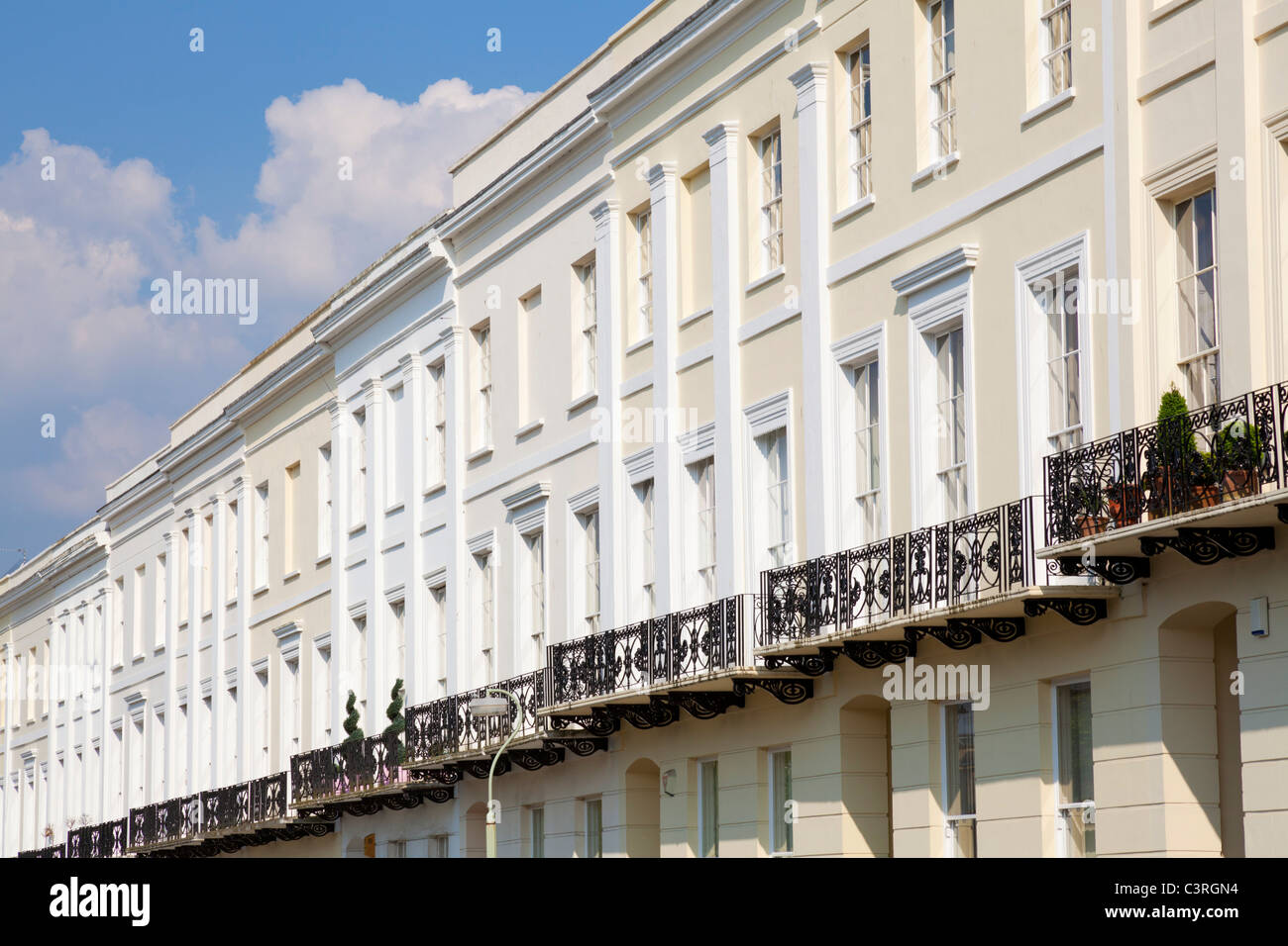 Terrace of houses on Regency Terrace Cheltenham Spa Stock