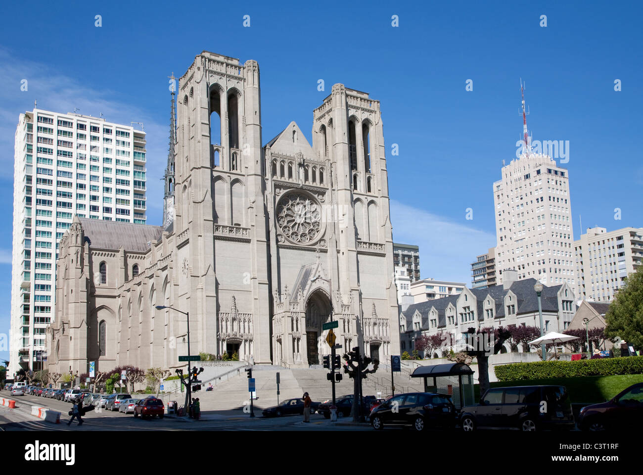 Grace Cathedral, Nob Hill, San Francisco Stock Photo, Royalty Free