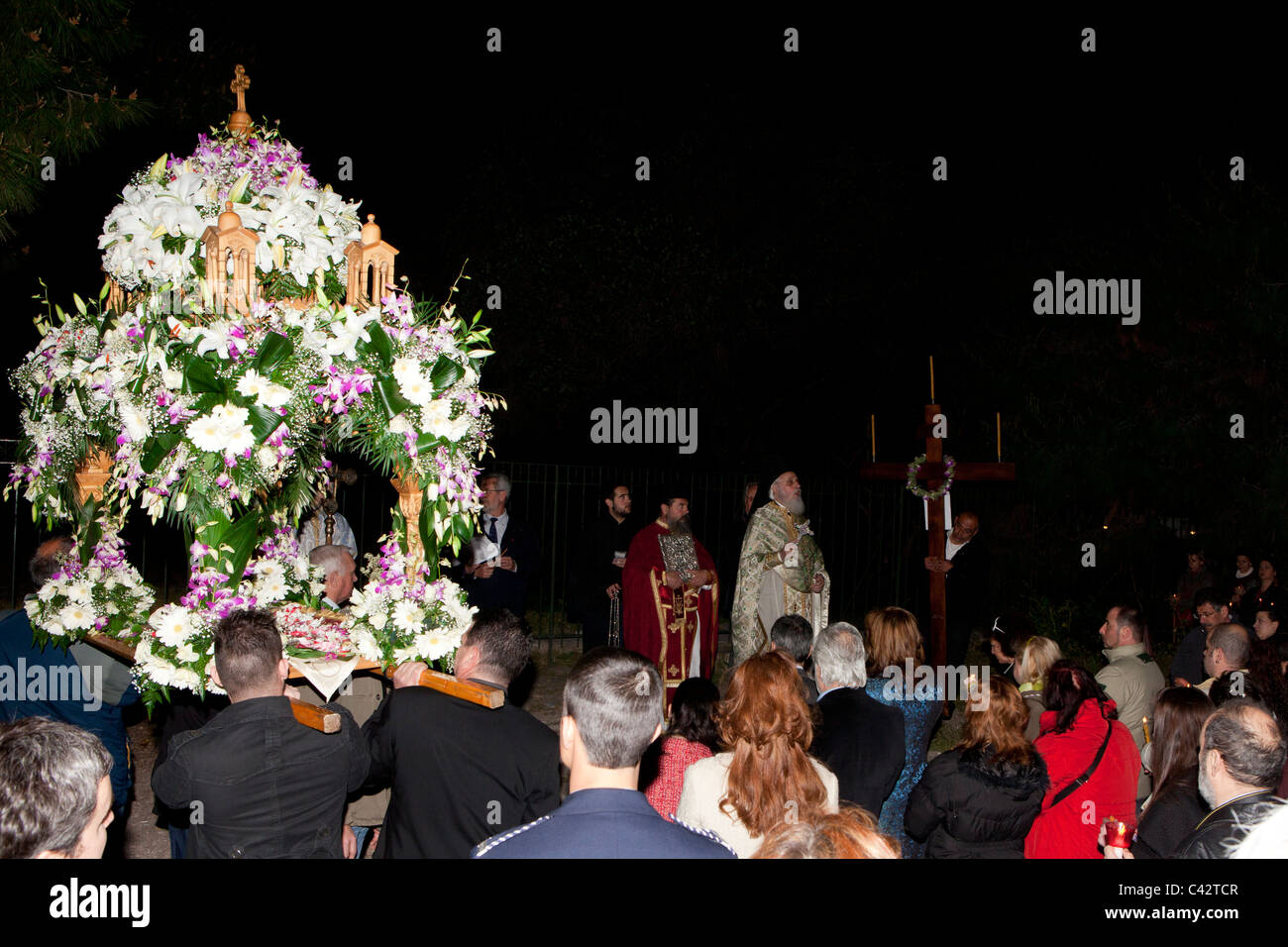 Greek Orthodox Easter celebrations in the heart of Athens, Greece Stock