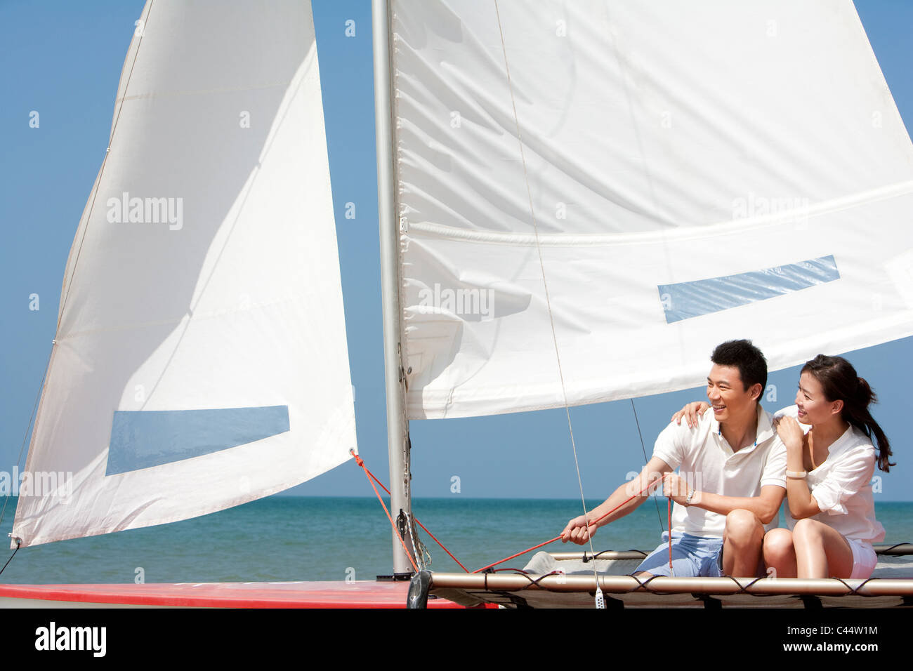 Happy Couple Sailing Stock Photo, Royalty Free Image 36986816 Alamy