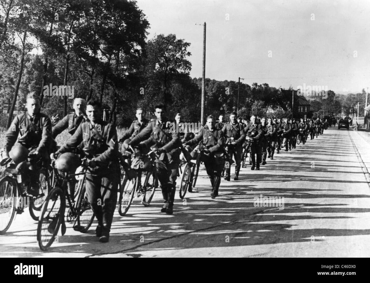 Second World War German Bicycle Infantry Stock Photo, Royalty Free