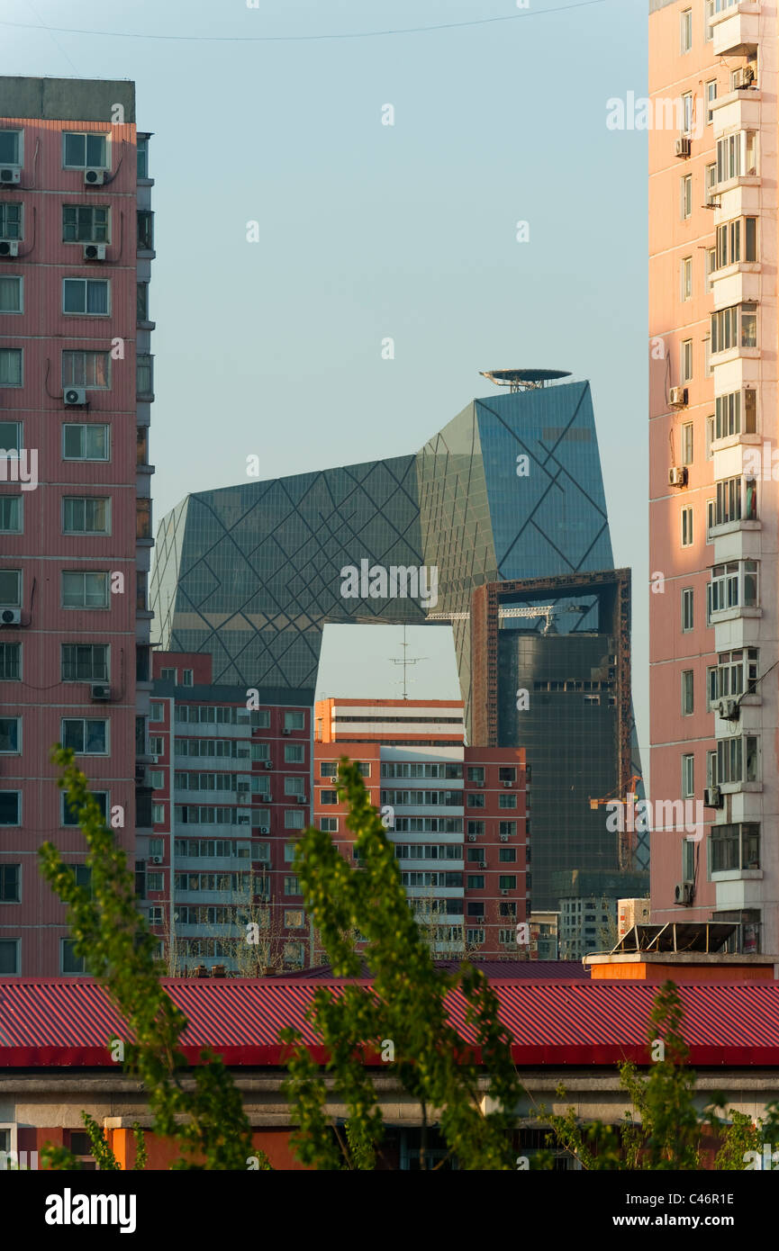 CCTV TV station HQ by OMA Rem Koolhaas architecture studio, 2009 Stock
