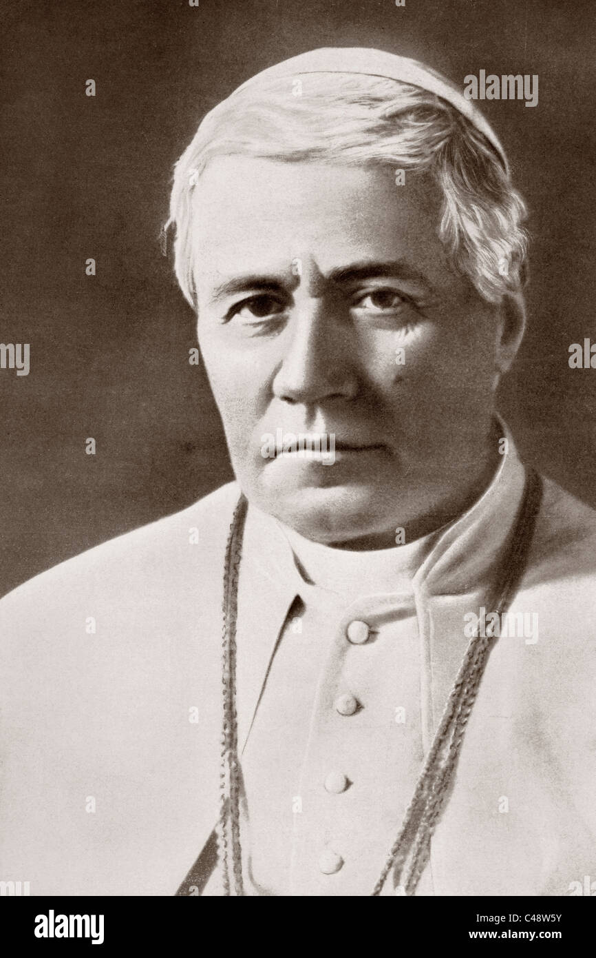 Pope Saint Pius X, 1835 – 1914, born Giuseppe Melchiorre Sarto. 257th Pope - pope-saint-pius-x-1835-1914-born-giuseppe-melchiorre-sarto-257th-pope-C48W5Y