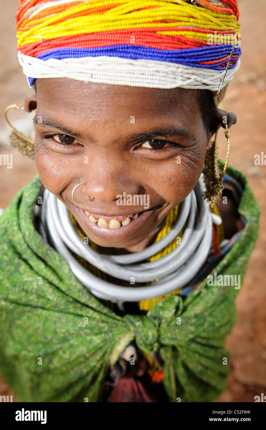 Bonda tribal people in the Indian state of Orissa. Stock Photo - bonda-tribal-people-in-the-indian-state-of-orissa-C52FWK