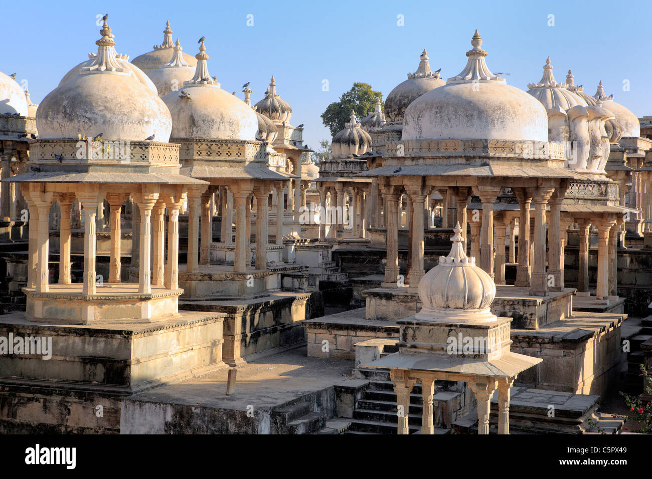 Chattri (Royal tombs), Ahar, Udaipur, India Stock Photo, Royalty Free