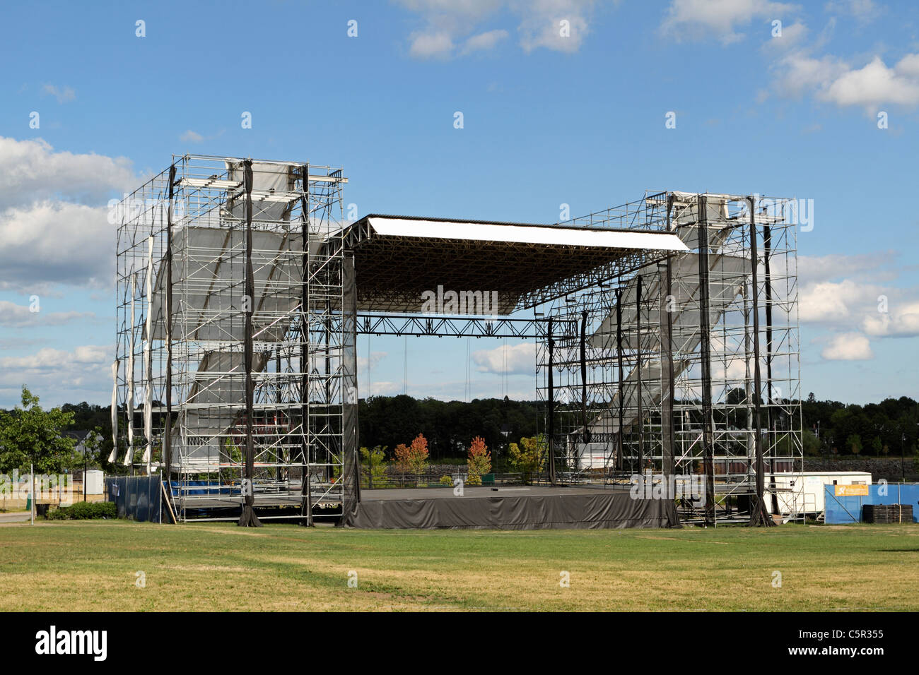 The stage at Bangor Waterfront Pavilion. Bangor, Maine, USA Stock Photo