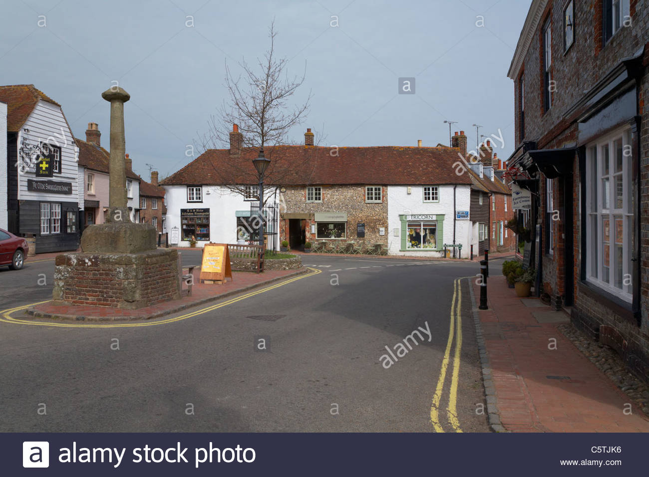 Alfriston village centre, East Sussex, England, UK Stock Photo, Royalty