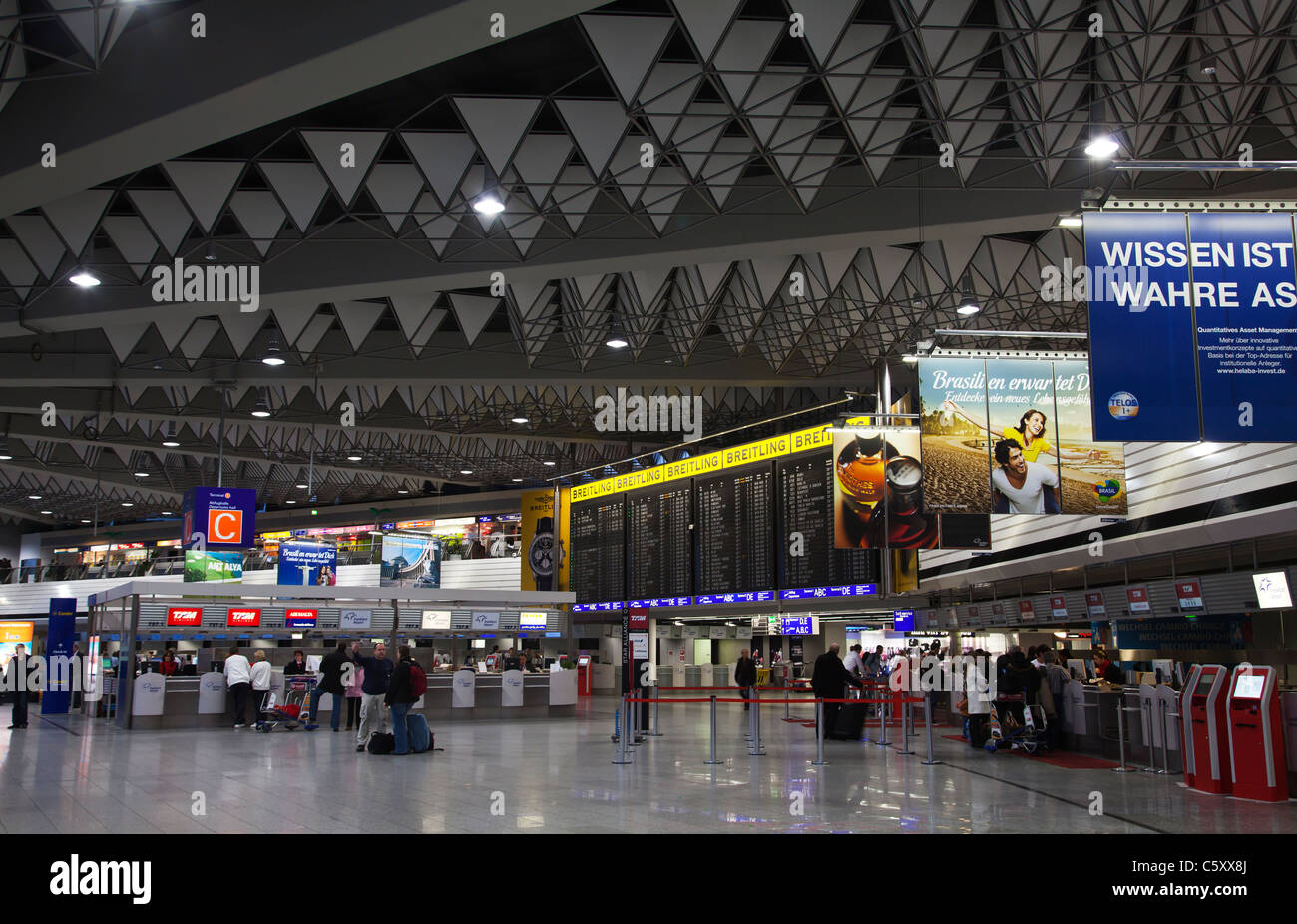 Frankfurt Airport Departure Hall interior Stock Photo, Royalty Free