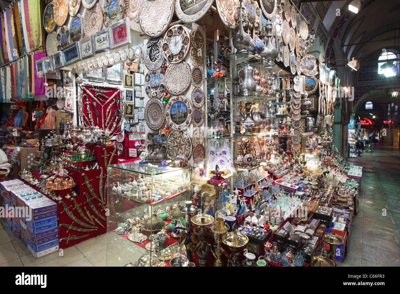 Turkey, Istanbul, Sultanahmet, Grand Bazaar, Souvenir Shop Display