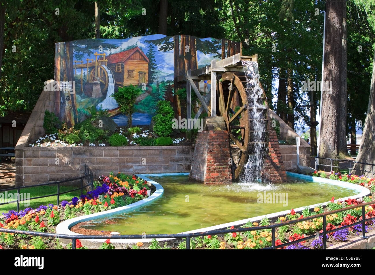 Mural in Chemainus Vancouver Island Canada Stock Photo, Royalty Free