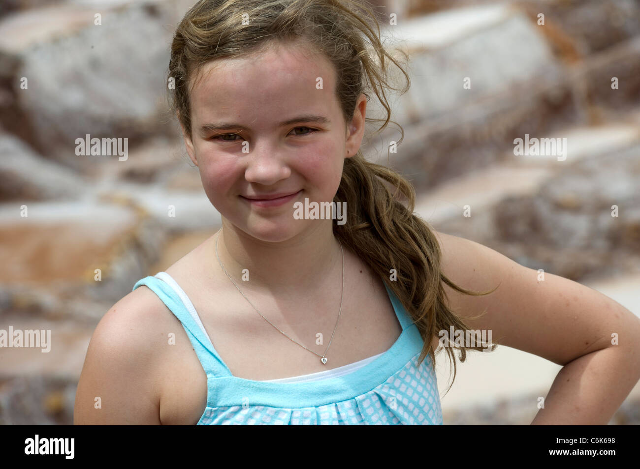 Portrait Of A Teenage Girl At A Salt Mine Maras Salinas Sacred