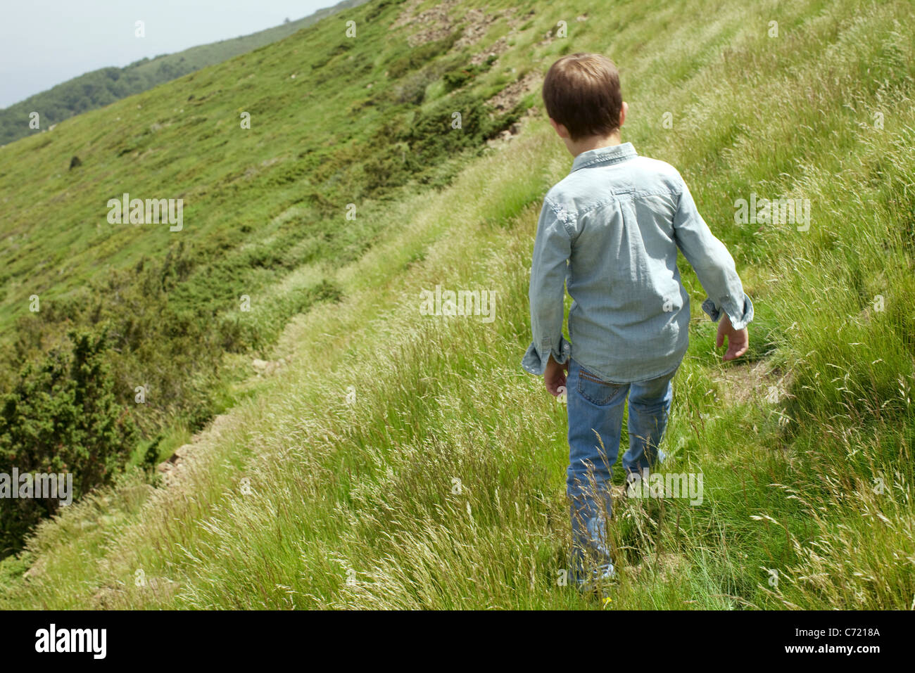 Boy exploring hillside Stock Photo, Royalty Free Image 38768250 Alamy