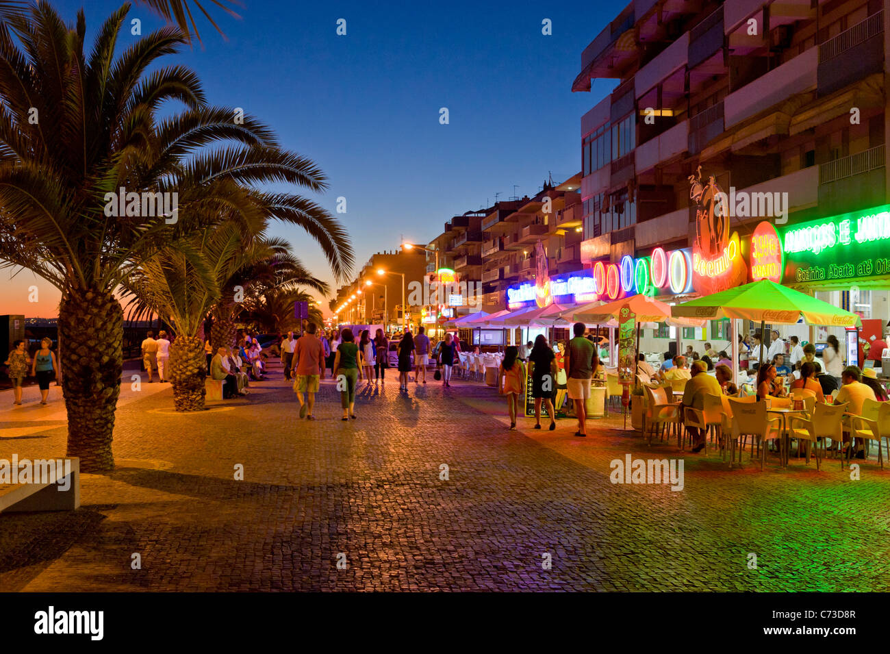Portugal, the Algarve, Quarteira promenade at dusk Stock Photo, Royalty Free Image 38799623 Alamy