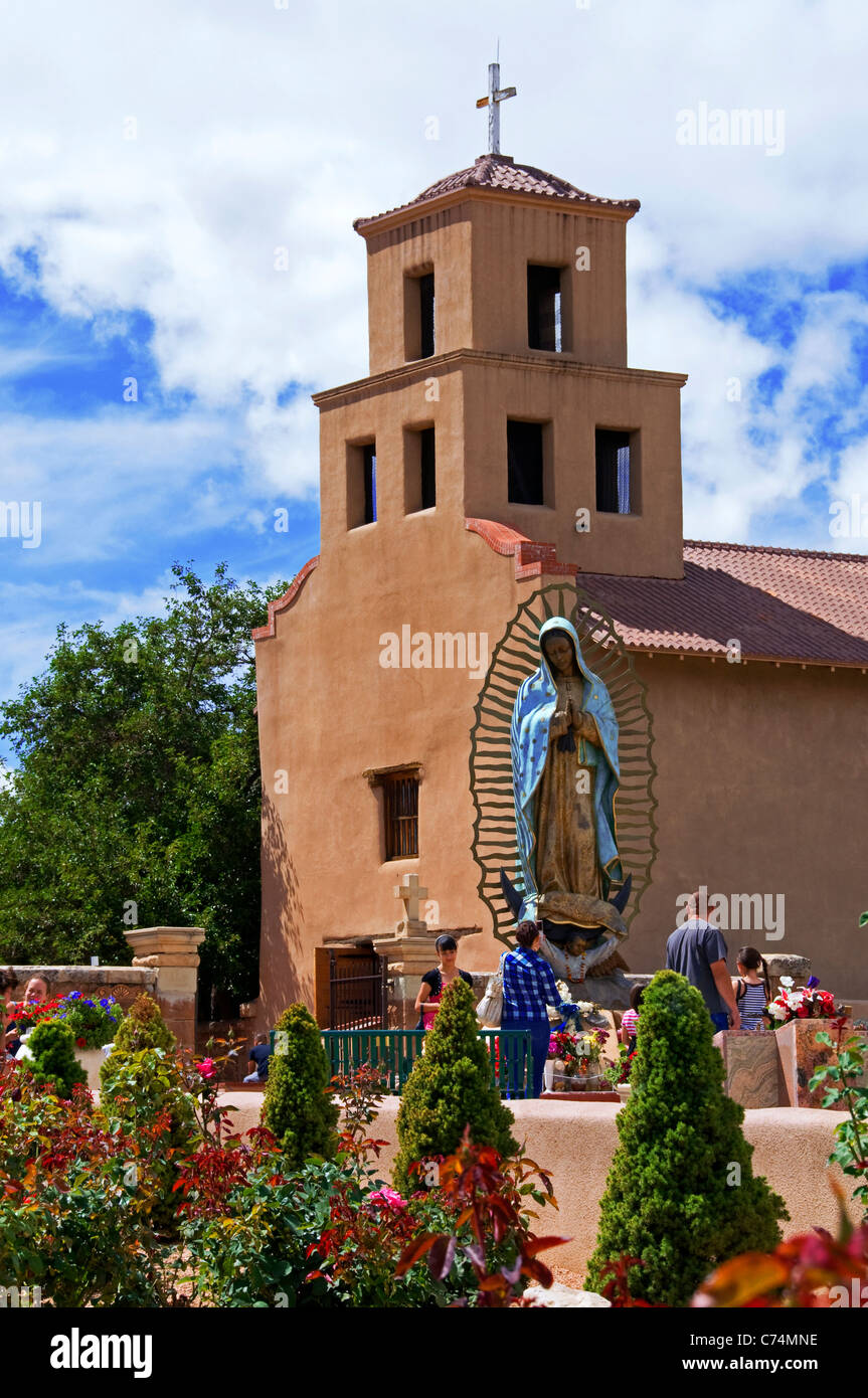 Our Lady Guadalupe statue Santa Fe NM church Stock Photo, Royalty Free