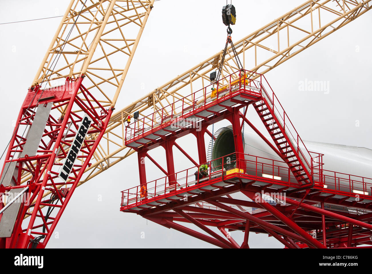 Loading Wind Turbine Blades Onto A Jack Up Barge For The Walney