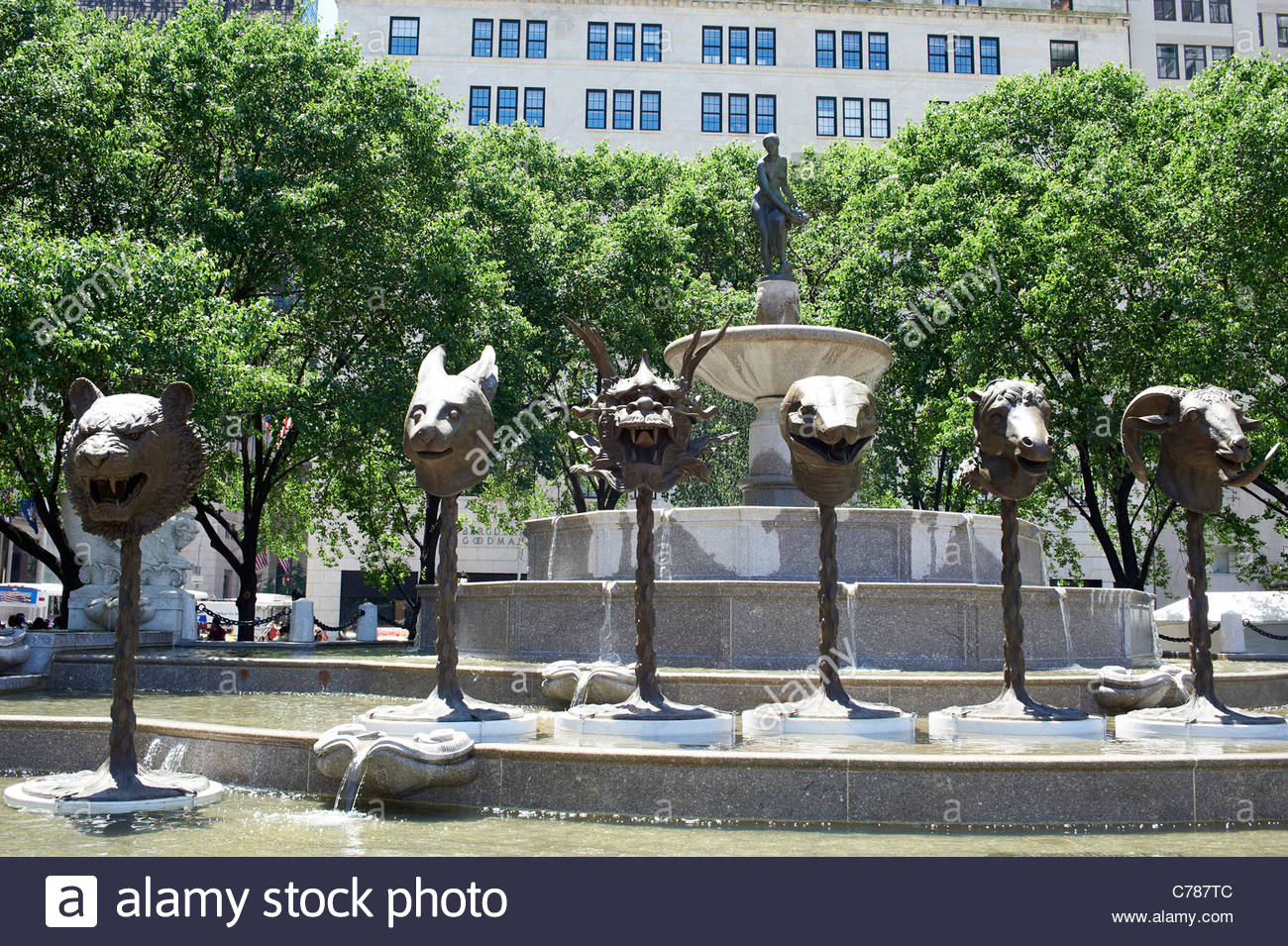 Columbus Square Manhattan New York sculpture Stock Photo, Royalty Free