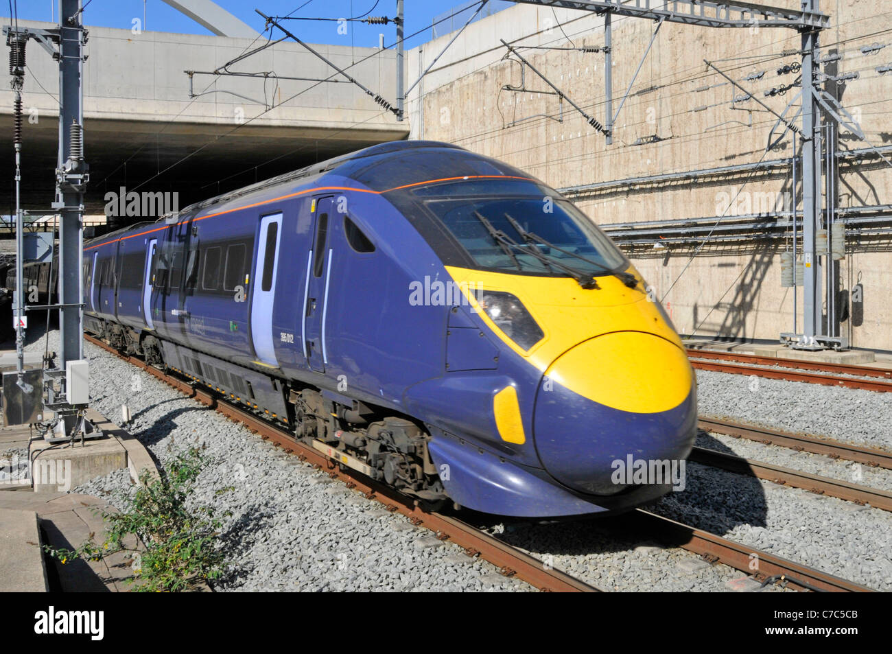 Southeastern high speed Javelin train arriving Stratford Stock Photo