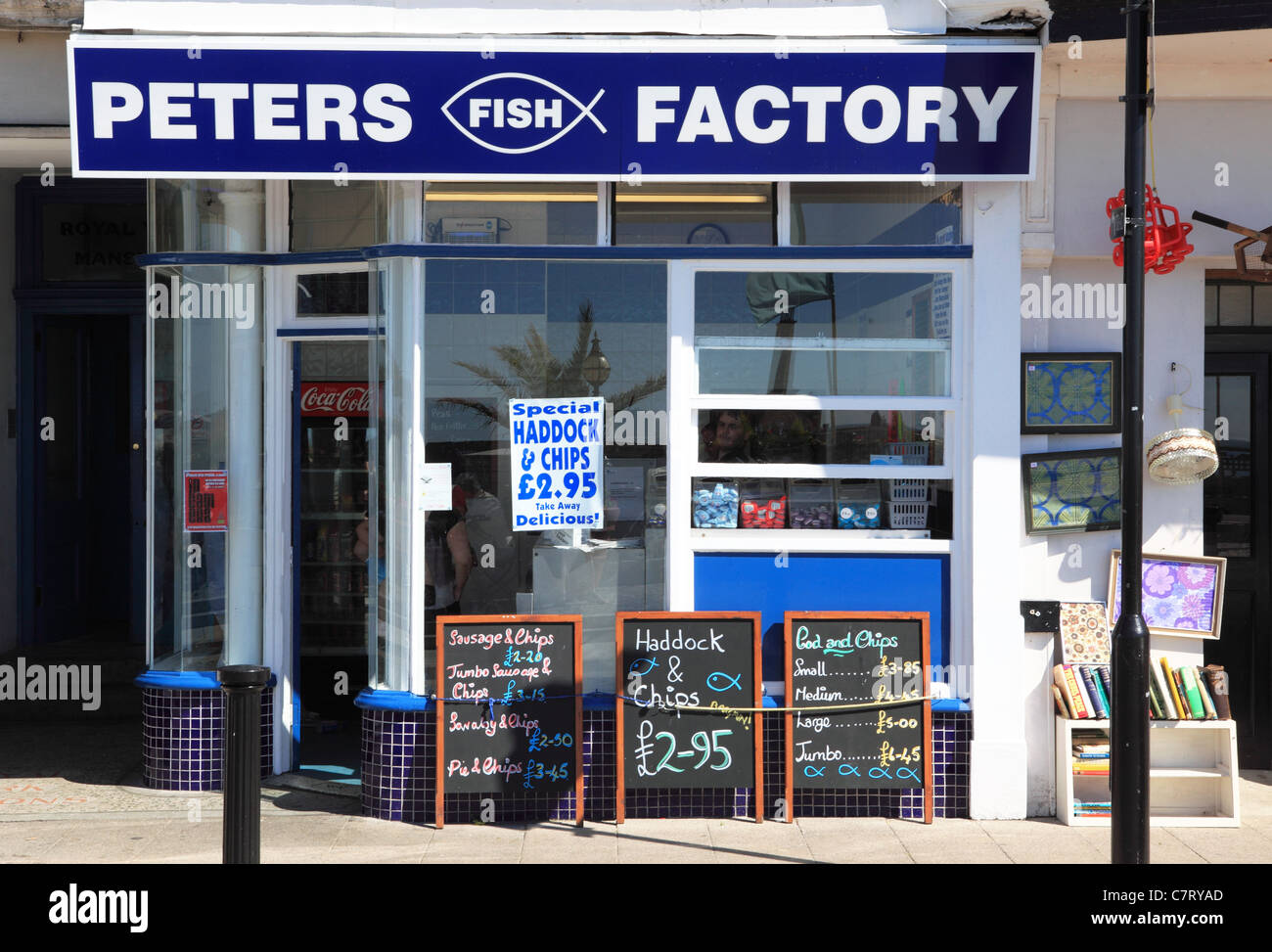 Fish and chip shop, on The Parade, in Margate, Kent, England, UK Stock