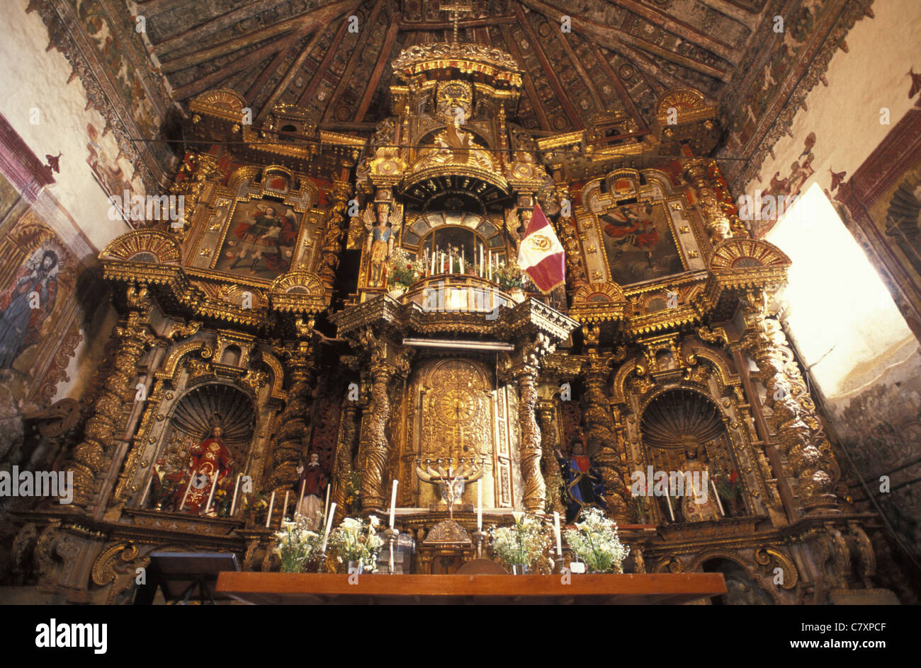 Peru altar and apse of Chinchero Church Stock Photo 39311679 Alamy