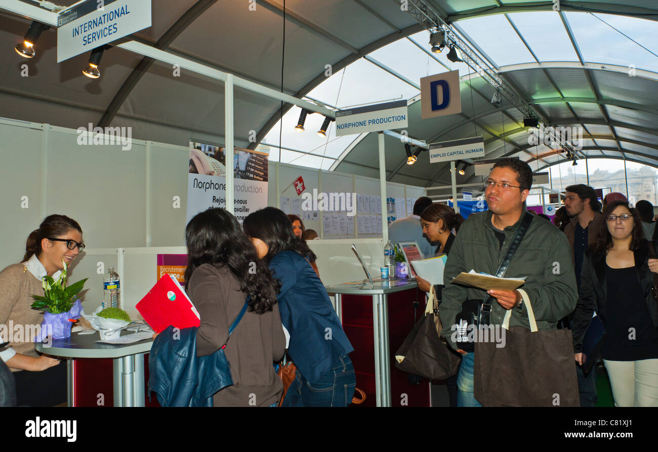 Paris France People At Paris Jobs Fair Job Hunters Looking At Paris France People At Paris Jobs Fair Job Hunters Looking At