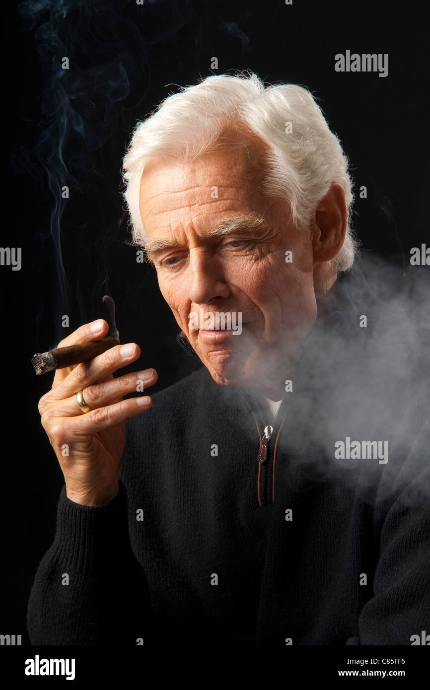 Man Smoking Cigar Stock Photo Alamy