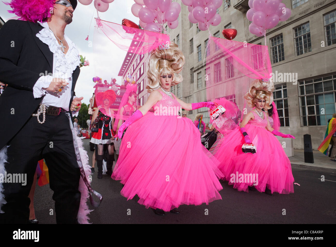 England London The Annual Gay Pride Parade Drag Queens Stock Photo