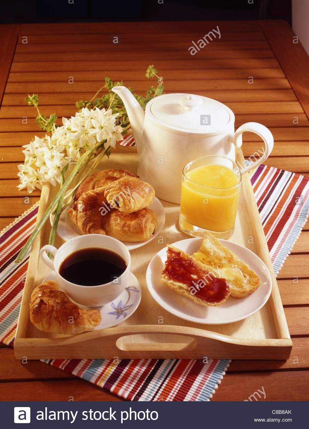 Continental breakfast tray Stock Photo, Royalty Free Image 39586027