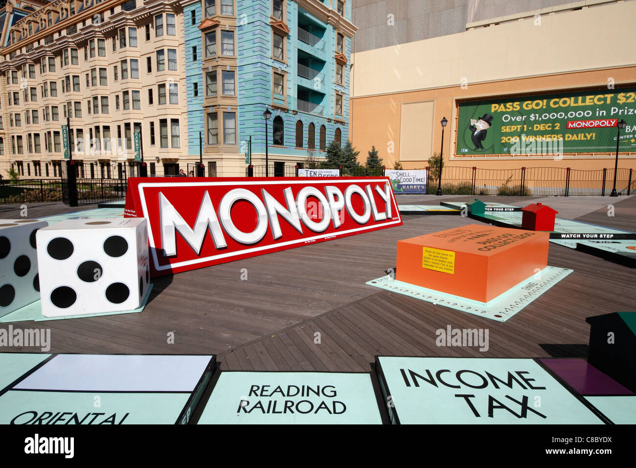 Life size monopoly board on boardwalk in atlantic city new jersey