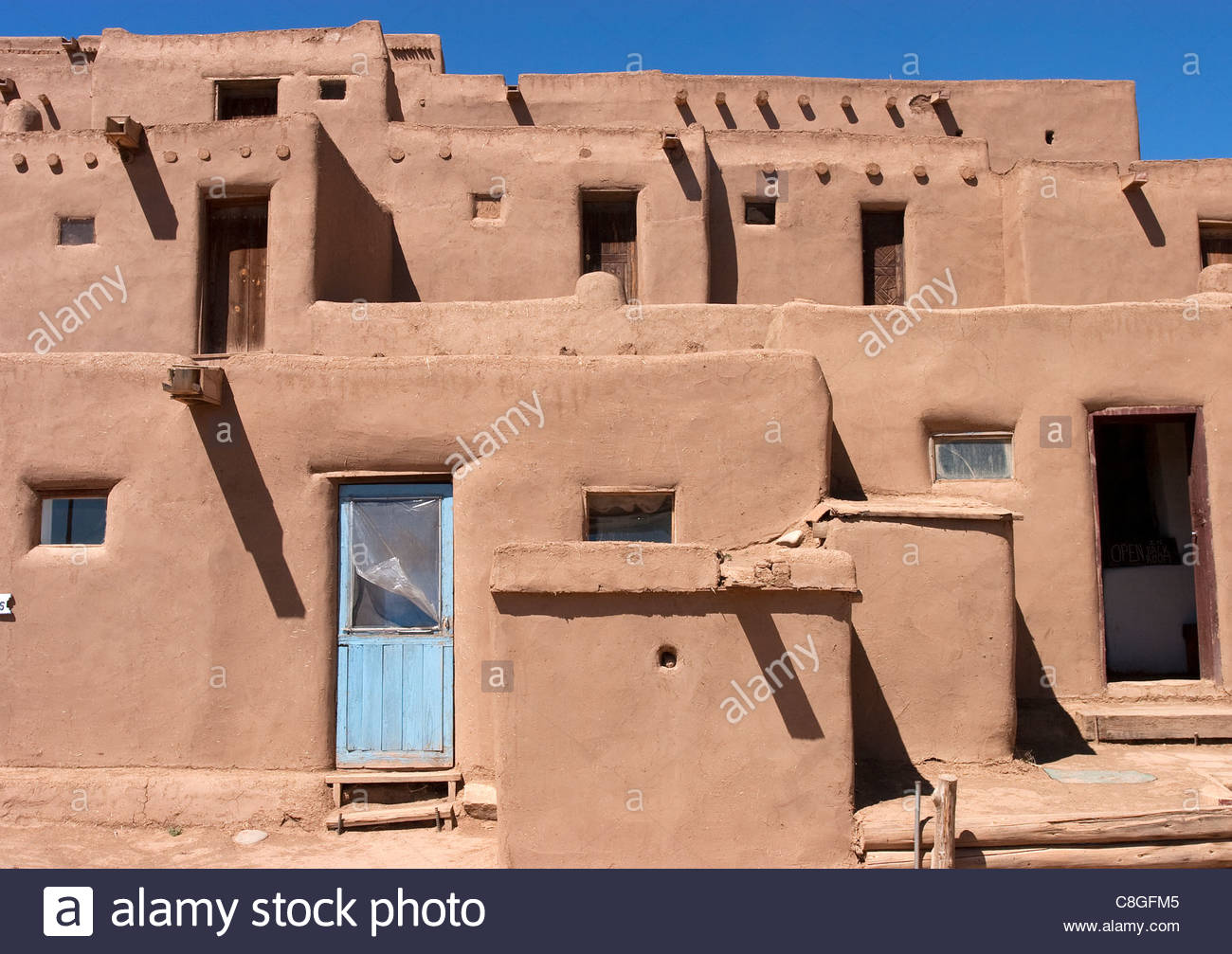 Traditional Adobe Native American Housing Stock Photo, Royalty Free