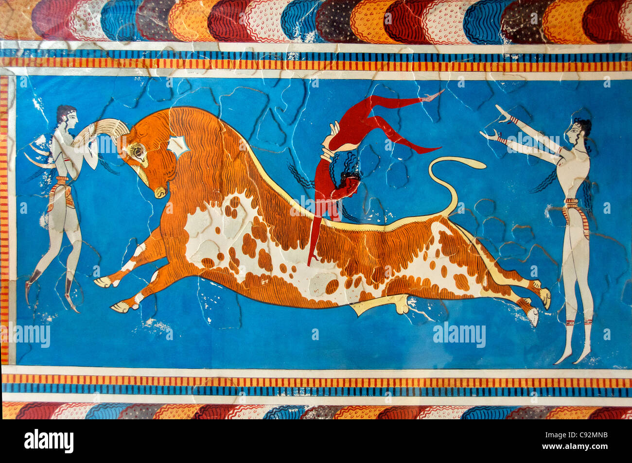 The Toreador Fresco Knossos Palace c.1500 BC Crete Greece Stock Photo