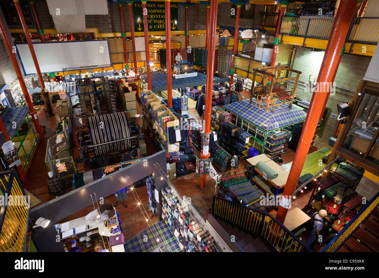 Scotland, Edinburgh, Exhibit in the Tartan Weaving Mill Stock Photo