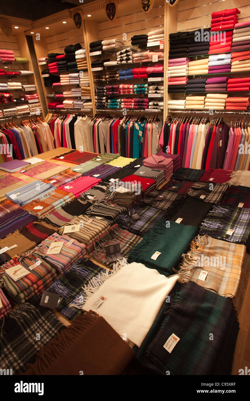 Scotland, Edinburgh, Shop Display in the Tartan Weaving Mill Stock