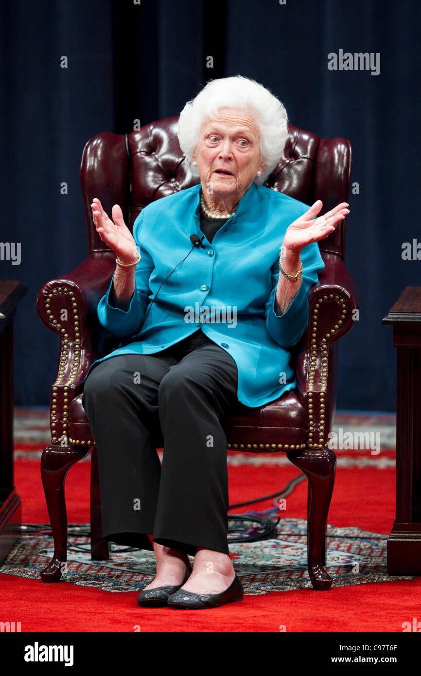 Former U S First Lady Barbara Bush Discusses Her White House