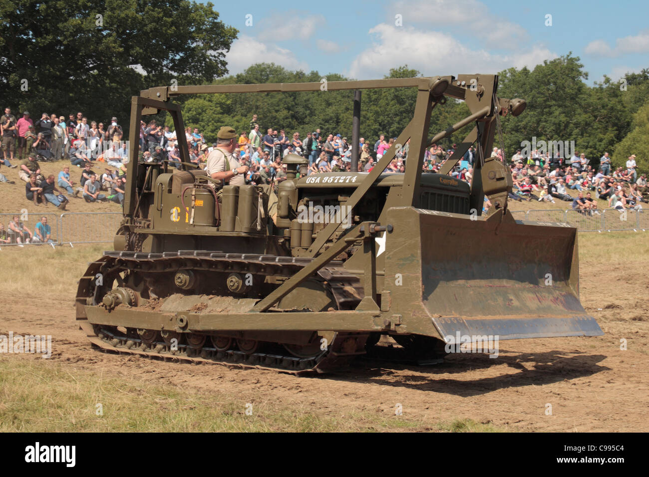 US Corps of Engineers WWII Caterpillar D7 bulldozer on display at the