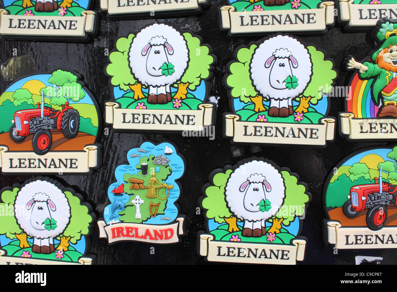 Irish souvenirs and gifts for sale in a local craft shop in Leenane