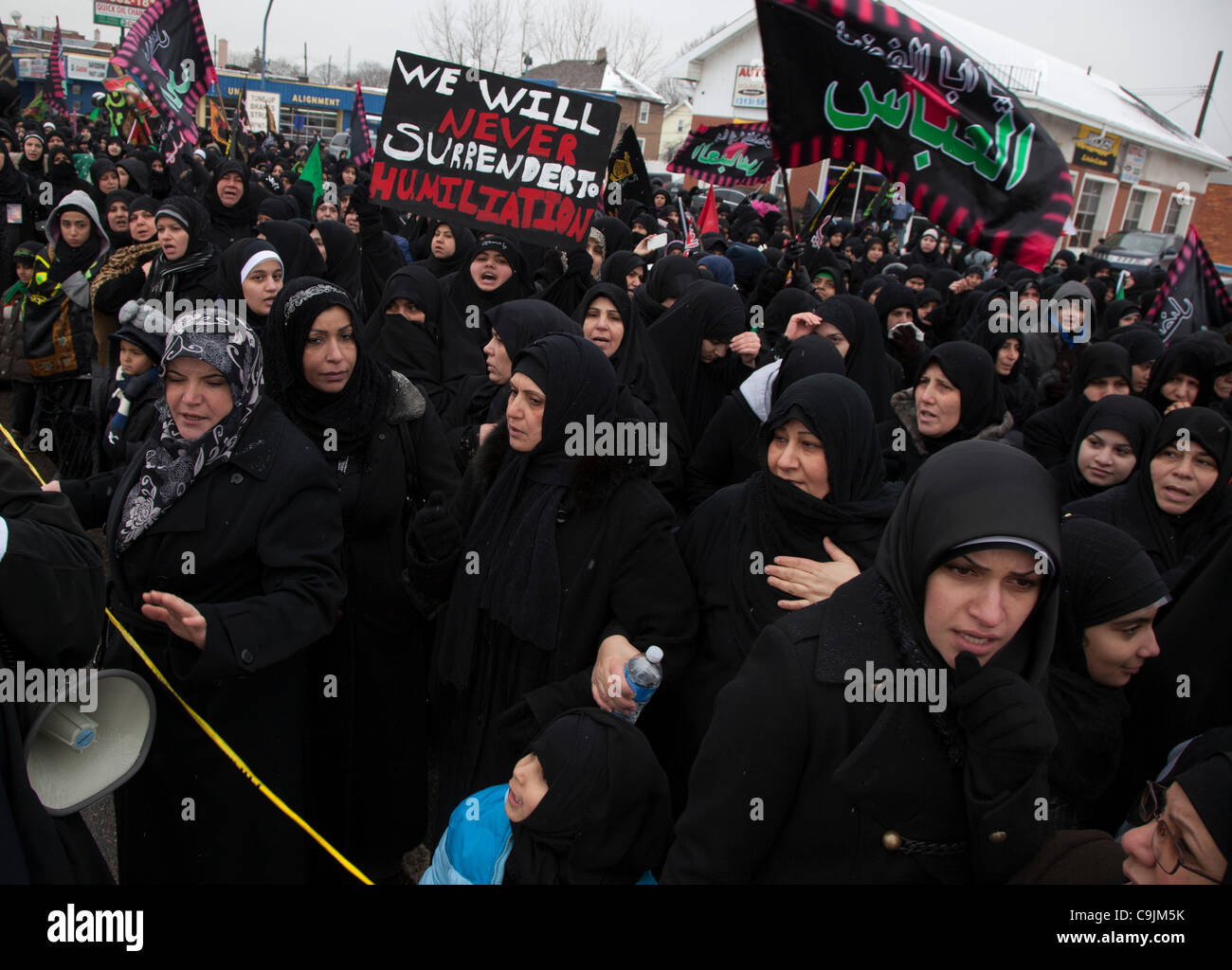 Dearborn, Michigan Shia Muslims marched through the streets of Stock