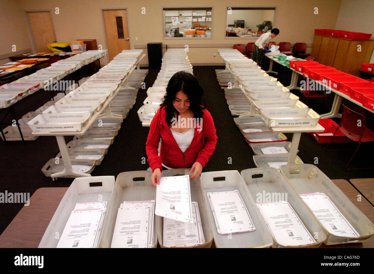 Leticia Valdez Processes Vote By Mail Ballots To Be Counted At The At