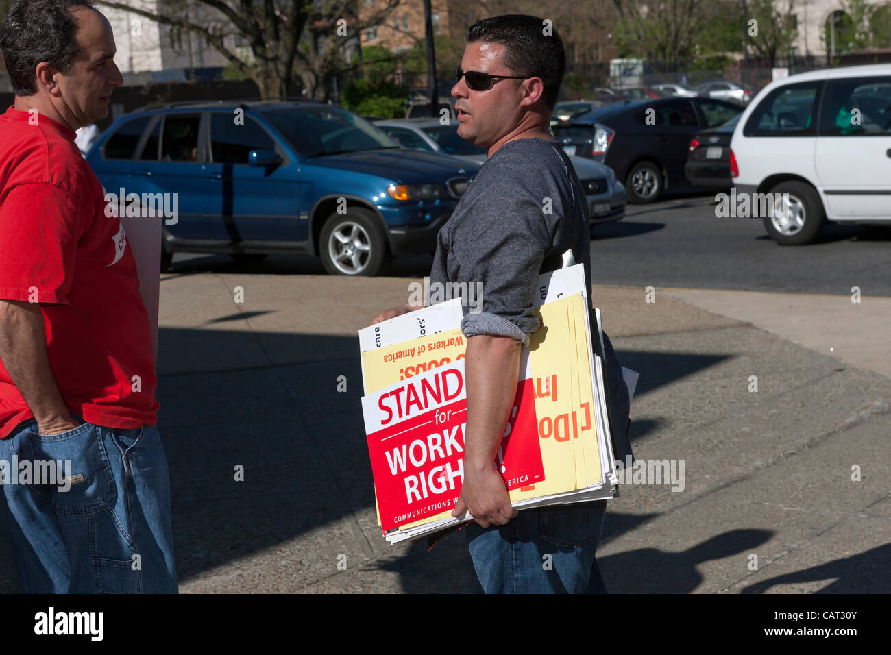 Members of the Communications Workers of America (CWA Local 1103) and