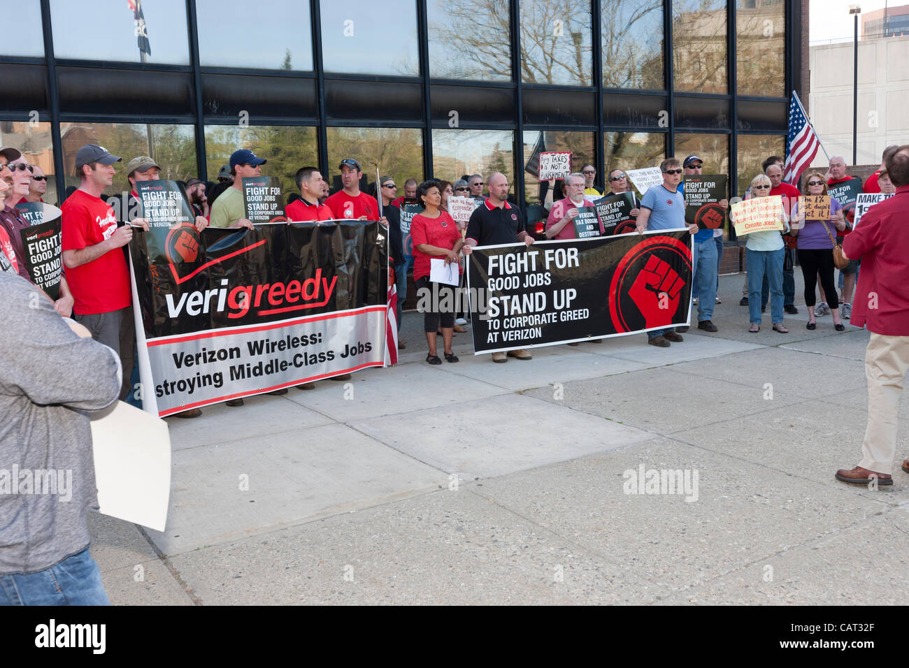 Members of the Communications Workers of America (CWA Local 1103) and