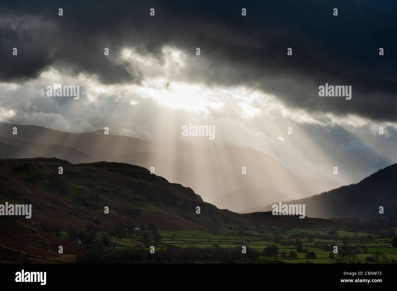 Dramatic Stormy Sky Over Hills And Mountains In The Lake District