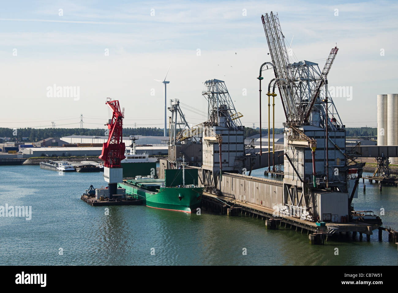 Ship Getting Loaded With Grain At Terminal Grain Elevator In