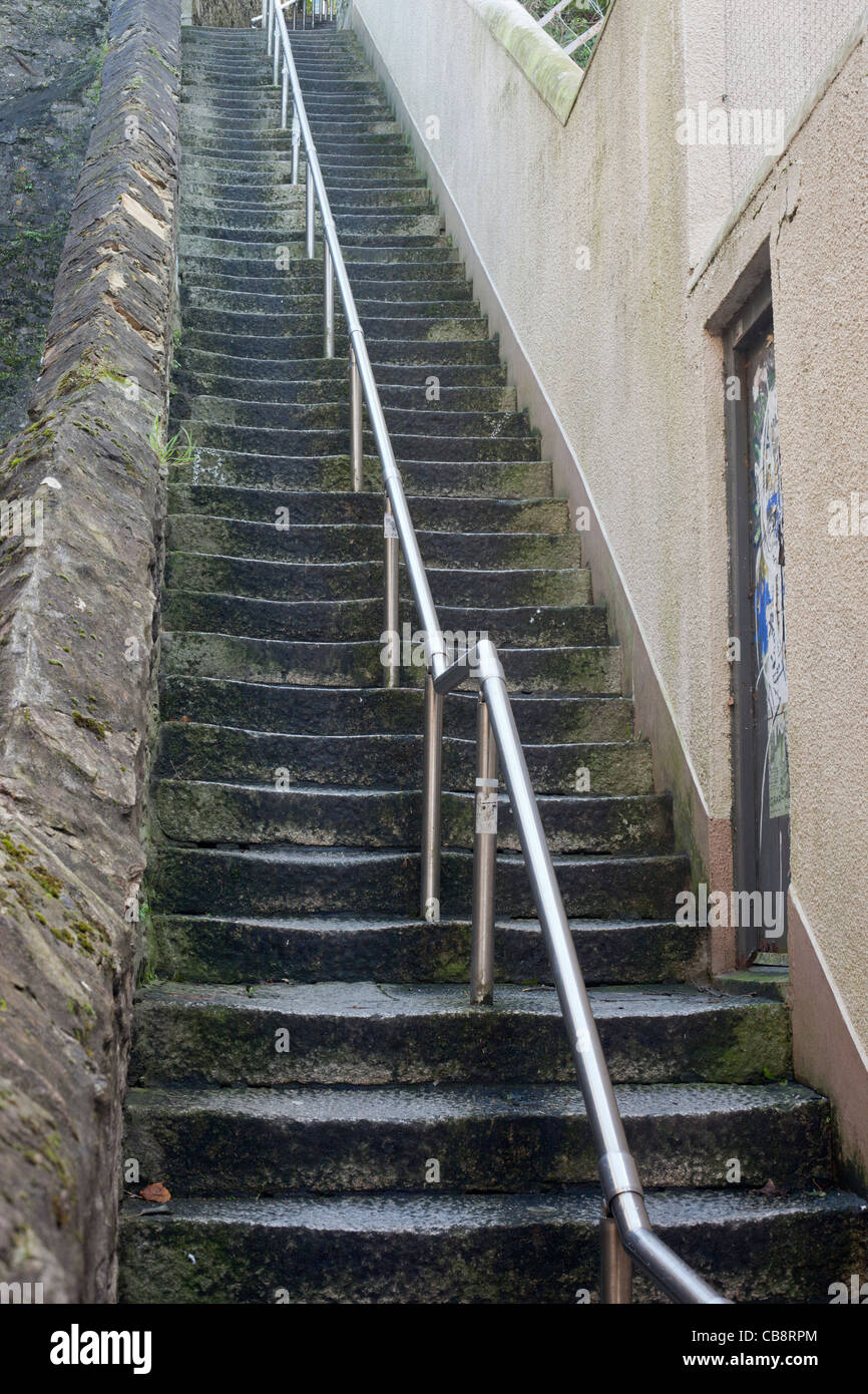 Jacob's ladder steps in Falmouth Cornwall UK Stock Photo, Royalty Free