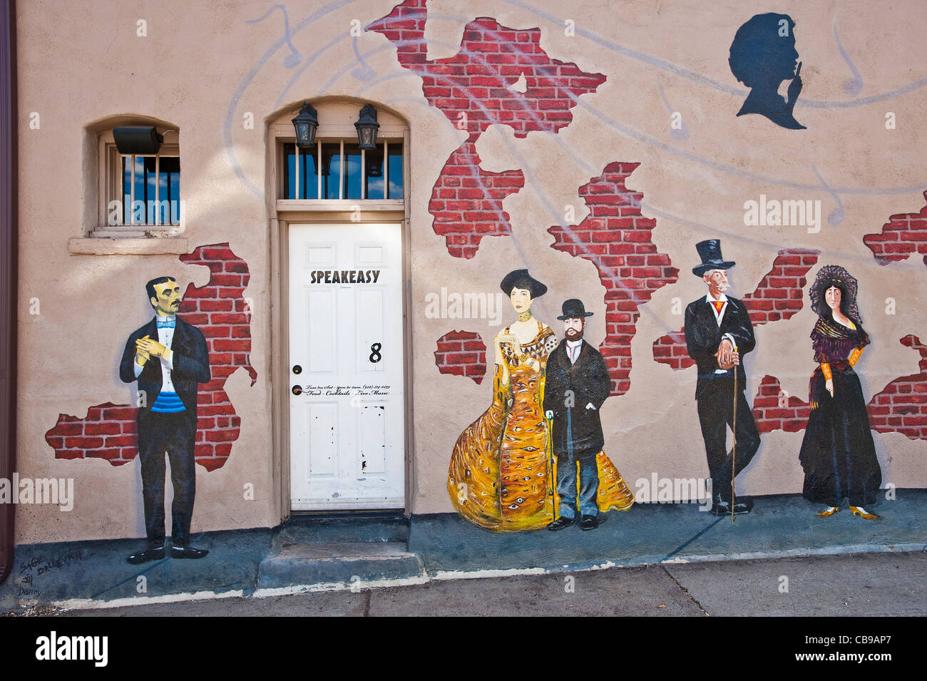 Mural on wall of a 'Speakeasy' in Flagstaff, Arizona, United States
