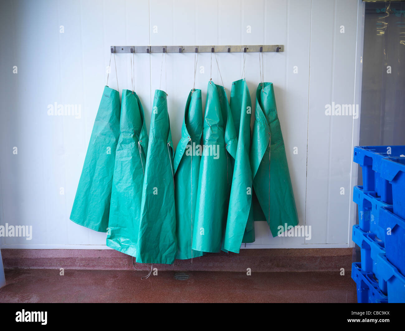 Aprons hanging in warehouse Stock Photo, Royalty Free Image 41452990