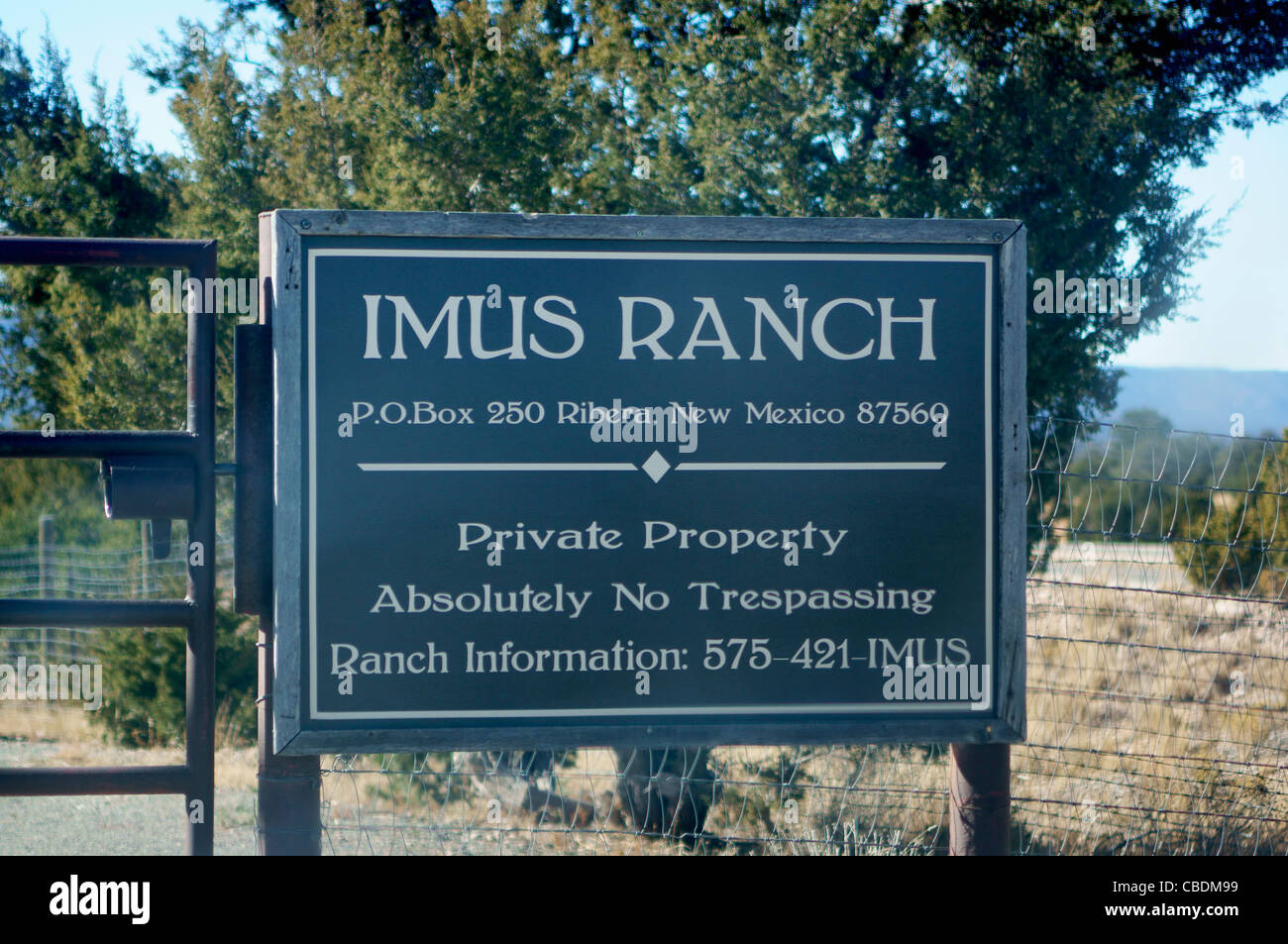 don imus ranch sign new mexico nm ribera john donald jr. american Stock Photo: 41483269 - Alamy
