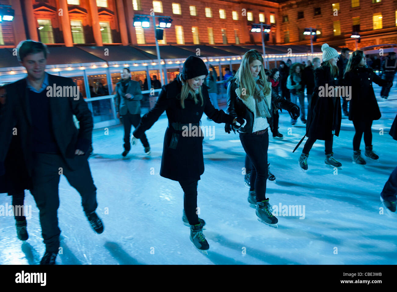 Ice Skating At The Somerset House Winter Ice Rink Stock Photo Alamy